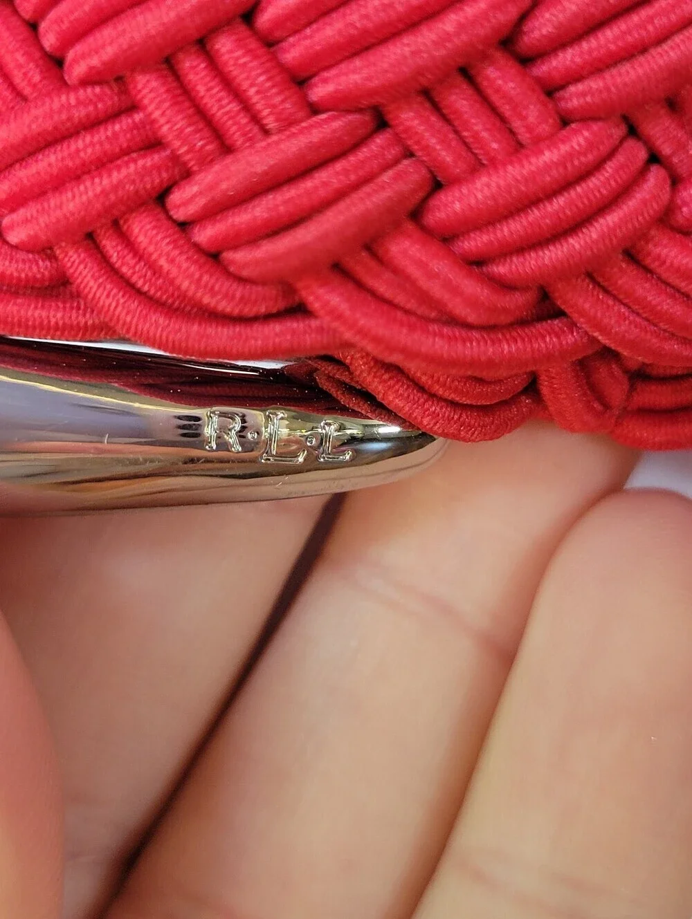 Lauren Ralph Lauren Red Woven Elastic Stretchy Belt
